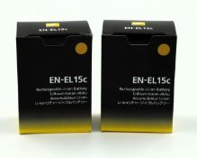 Two boxed as new Nikon EN-EL15c Li-Ion Battery Packs.