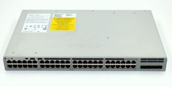 A pre-owned Cisco Catalyst 9200L 48-port PoE+ 4x1G Switch (P/N: C9200L-48P-4G-E)