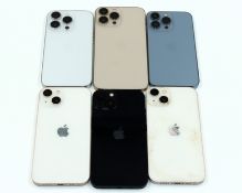 Six Apple iPhones sold for parts; 1 x 14 Pro (Global/A2890), 1 x Apple iPhone 13 Pro Max (Global/A26