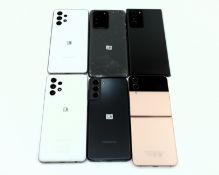 Six assorted pre-owned Samsung Smartphones sold for parts (All handsets account locked/lost mode/rem