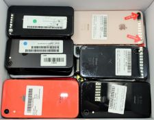 A quantity of assorted Apple iPhones, iPods and watches sold for parts (All handsets iCloud account