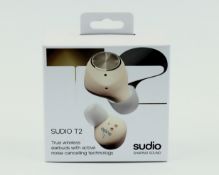 Twenty boxed as new Sudio T2 True Wireless Earphones in Sand (Boxes sealed) (EAN: 7350071387368)