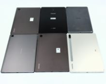 Six assorted pre-owned Samsung Tablets sold for parts (All account locked/lost mode/remote managemen