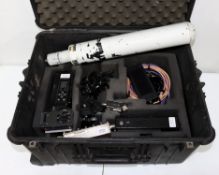 Assorted pre-owned broadcast equipment in a Peli flight case (All items untested, sold as seen).
