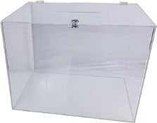 Twenty as new Deflecto secure acrylic ballot boxes 440 x 310 x 335mm (FB18070).