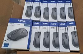 A pallet of as new Hama items to include sit stand desk mount, computer mice, USB Adaptors, beamer l