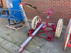 McCormick No. 6 trailed finger bar mower wheel driven. Serial No: MC1435