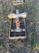 On/off valve for solid set irrigation c/w pressure valve