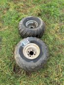 Pair of 4 stud wheels on 22x11.8 tyres