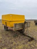Single axle wooden floor tipping trailer c/w tank