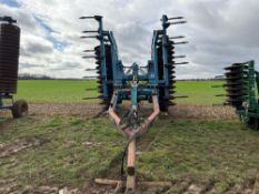 5.5m Edlington hydraulic folding trailed press with leading tines and shoulder press rings. Serial N