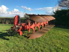 1998 Gregoire Besson RWB7 4+1f reversible plough with skimmers, hydraulic vari-width. Model No: RWB7