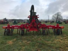 2001 Evers 6m Freiberger hydraulic folding slurry injector. C/w fixed tines, depth wheels, heavy dut