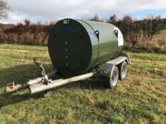 2014 FuelProof trailed bowser, 200L AdBlue and 1,000L gas oil capacity. Serial No: 16925/2