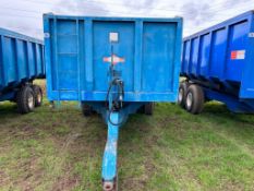 1979 AS Marston Trailers 10T twin axle grain trailer with manual tailgate and grain chute On 12.5/80