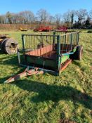 Single Axle Drop Deck Trailer, Farm made Livestock Transporter, Hydralift, Hydraulic Rams Require Fi