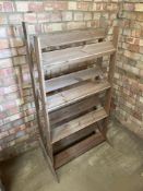 Farm shop wooden display unit, 4 shelves