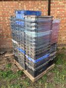 80No plastic field crates, black