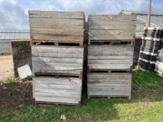 12No wooden pallet bins with solid sides, 43