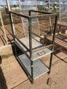 2No metal galvanised tables, 0.5m x 0.9m