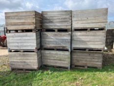 18No wooden pallet bins with solid sides, 43
