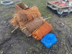 Mains operated electric fence unit with rabbit netting