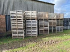 c.30No wooden pallet bins with slatted sides, 40