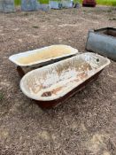 2No. Cast Iron Enameled Bath Tubs