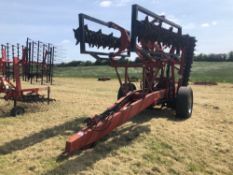 K-Two Aero II grassland aerator, 10.5m working width, hydraulic folding