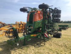 2010 Amazone Cayena 6m hydraulic folding drill with wheel track eradicators c/w control box. Serial