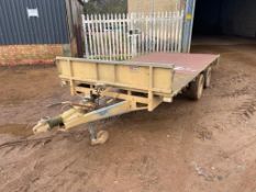 Ifor Williams LM146G 14ft twin axle flat bed trailer on 185/60R12c wheels and tyres. Serial No: SCK6