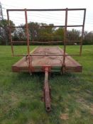 Norton bale trailer, twin axle, metal bed, 24ft