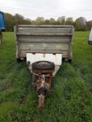 Twin axle car trailer, battery operate hydraulic tipper, 8ft 6 inch, greedy board sides