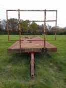 Norton bale trailer, twin axle, metal bed, 24ft