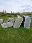 Quantity of metal water troughs