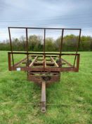 Flat bed trailer chassis, single axle, no bed