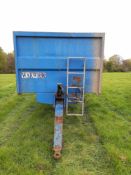Warwick 14 ton grain trailer. Twin axle with super single tyres. Hydraulic brakes, manual tailgate w