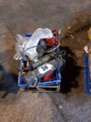 Angle grinder and oil cans