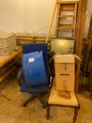 2 (no) chairs with timber and steps