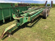 Tailermade Fabrications 19ft twin axle trailer chassis with sprung drawbar on 385/65R22.5 wheels and