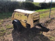Hydrovane trailed compressor with Perkins 4cylinder engine, single axle