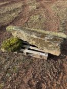 Staddle stone base top and gate post. No VAT.