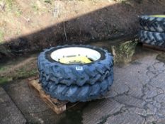 Pair 270/95R32 front row crop wheels and tyres