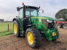 2016 John Deere 6155R Autopower 50k 4wd tractor with front linkage and PTO, 4 electric spools on 480