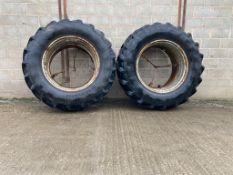 2No. 520/70R38 Continental AC70T 147B Tyres on Stocks Dual Wheels - (Shropshire)