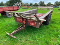 Vintage O B Wright Single Axle Wooden Straw Trailer