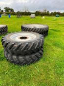 Set of Massey Ferguson Row Crop Wheels and Tyres, Tyres: Rear: 380/90 R50, Front: 380/85 R34