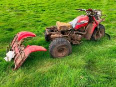 Honda Big Red petrol trike on 25x12.00-9.00 wheels and tyres, spares or repairs