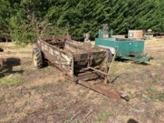 Massey Ferguson single axle rear discharge manure spreader, wheel driven