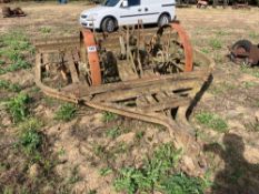 Ransomes 9ft C tine trailed cultivator with depth wheels